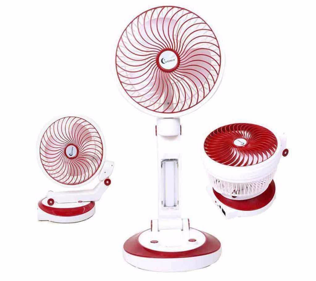 Supermoon Rechargeable Folding Table Fan with Ligh