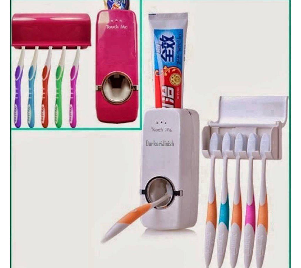 Toothpaste Dispenser With Brush Holder 