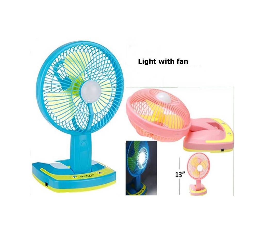 JY SUPER 5590 Powerful Rechargeable Fan with Light