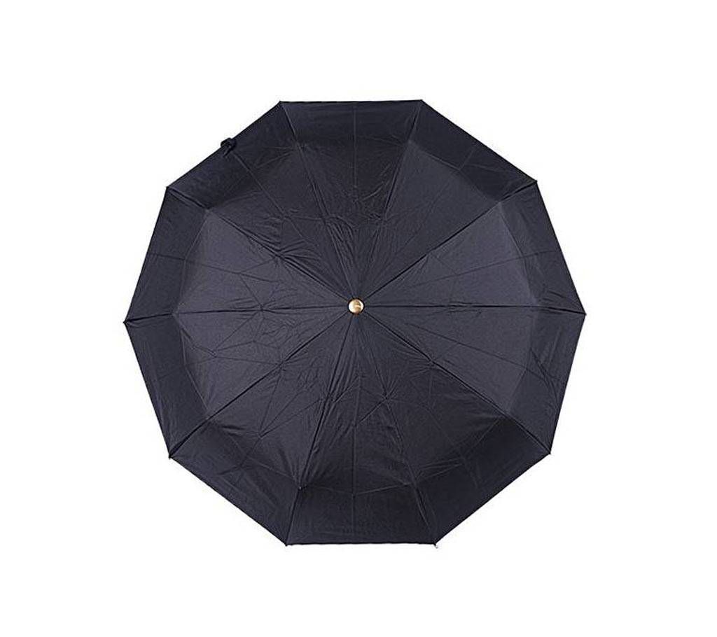 Pure Black Polyester Umbrella