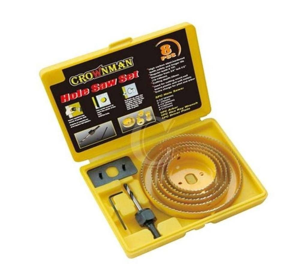 8 Pcs Carbon Steel Hole Saw