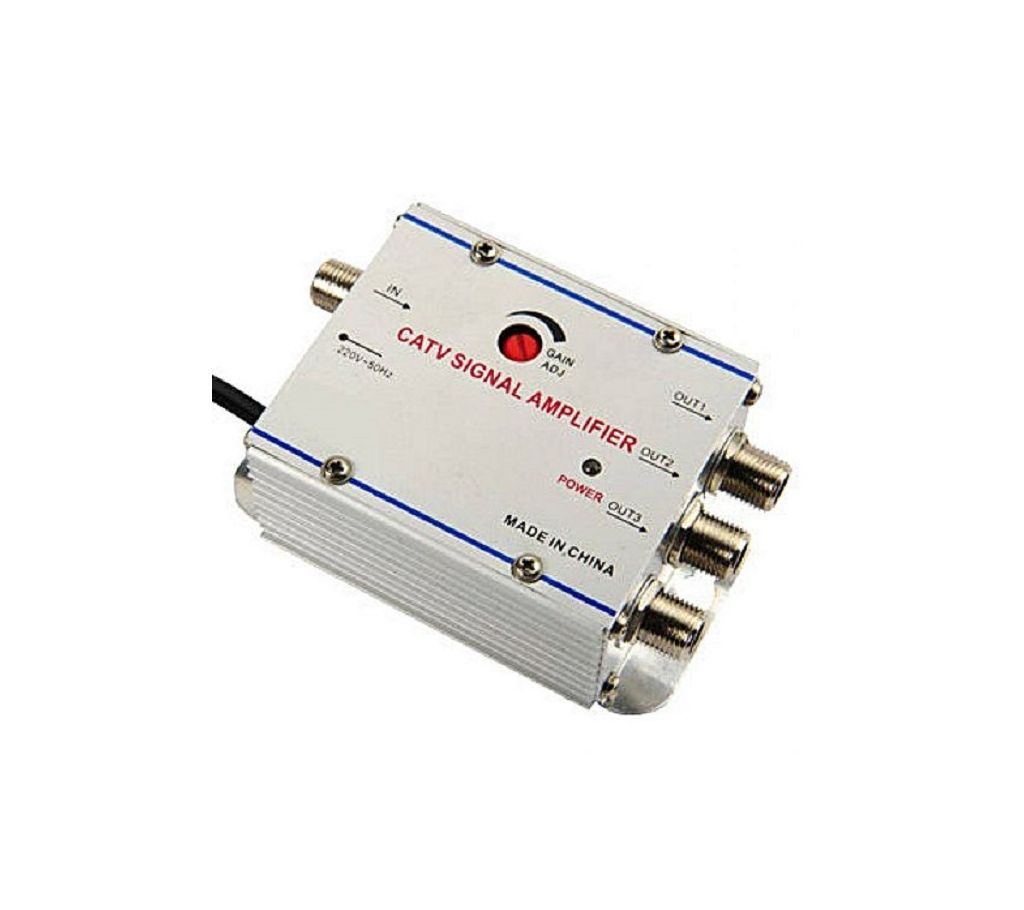 HIGH QUALITY DISH CABLE SIGNAL AMPLIFIER FOR 3 TV  White
