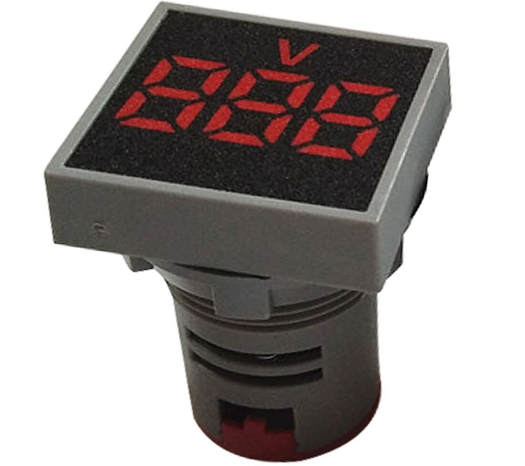 22mm AC 12-500V LED Panel Digital Voltage Meter Voltmeter Square Indicator Light