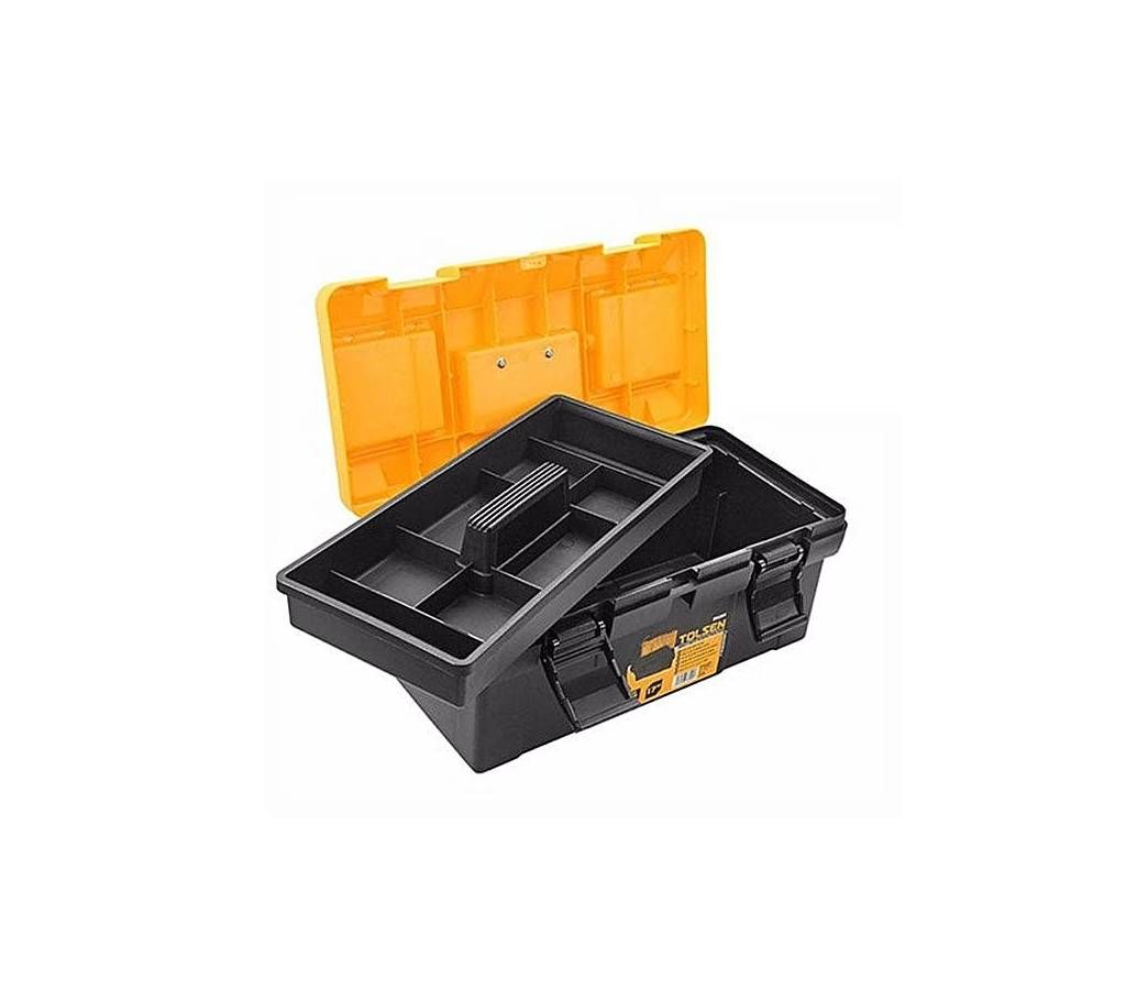 Tolsen Heavy Duty Plastic Tool Box - Black and Yellow