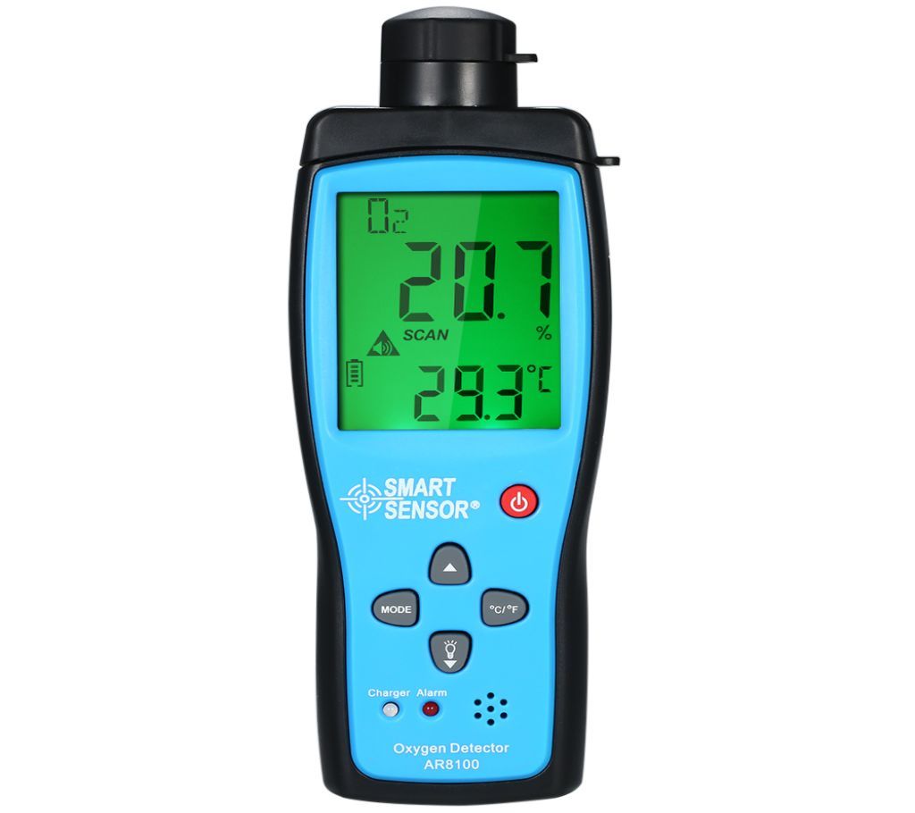O2 Gas Tester Monitor Detector Handheld Oxygen Meter-Blue
