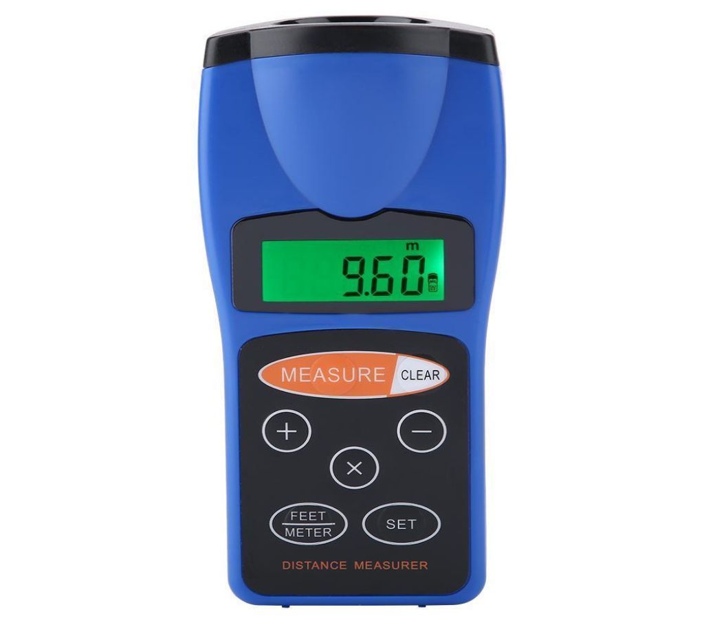 Professional Laser Distance Meter Multi functional LCD CP-3008 Ultrasonic Distance Measurement Meter Range Finder-Blue