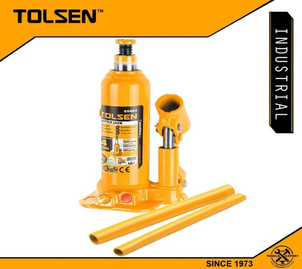 TOLSEN Industrial Hydraulic Bottle Jack (4Tons -60mm) Leak Proof 65404