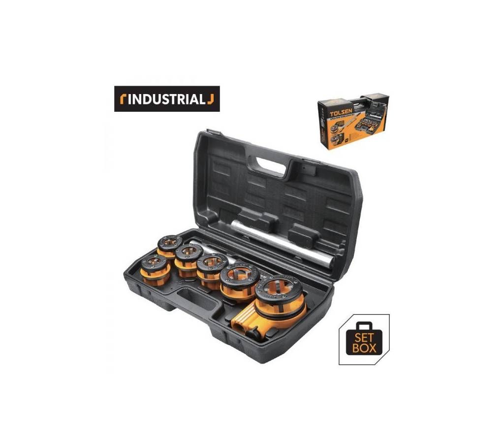 Tolsen 9 Pcs Pipe Threading Set - Industrial 