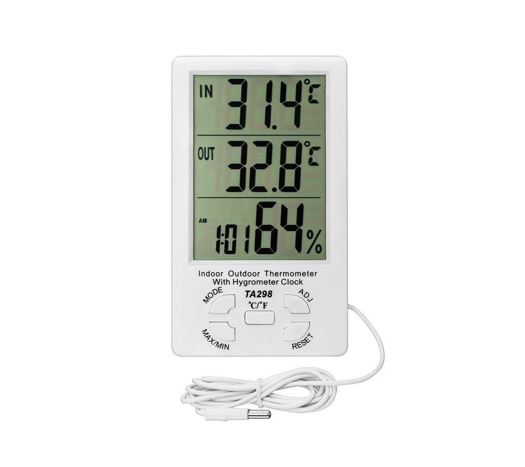 Top Quality Brand New TA-298 LCD Digital Indoor Outdoor Temperature Meter Thermometer Hygrometer Humidity Gauge Alarm Clock