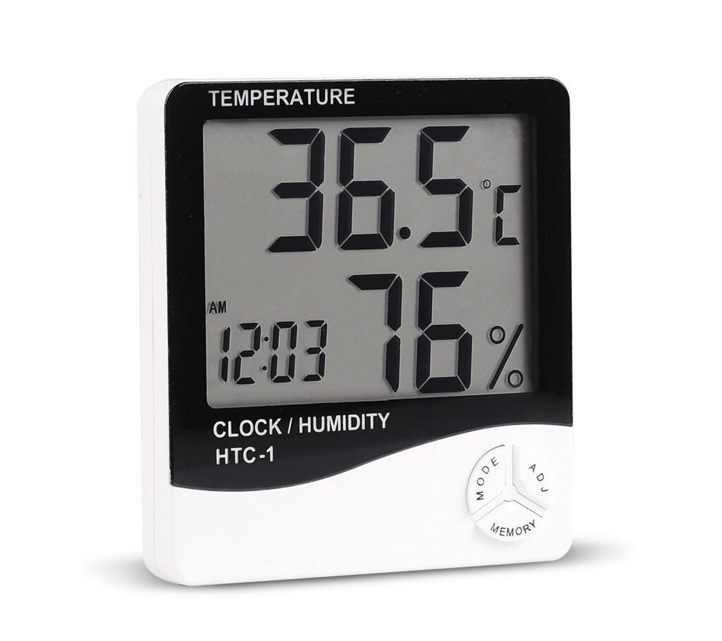 HTC-1 Digital Temperature Humidity & Thermo-Hygrometer With Clock & Alarm