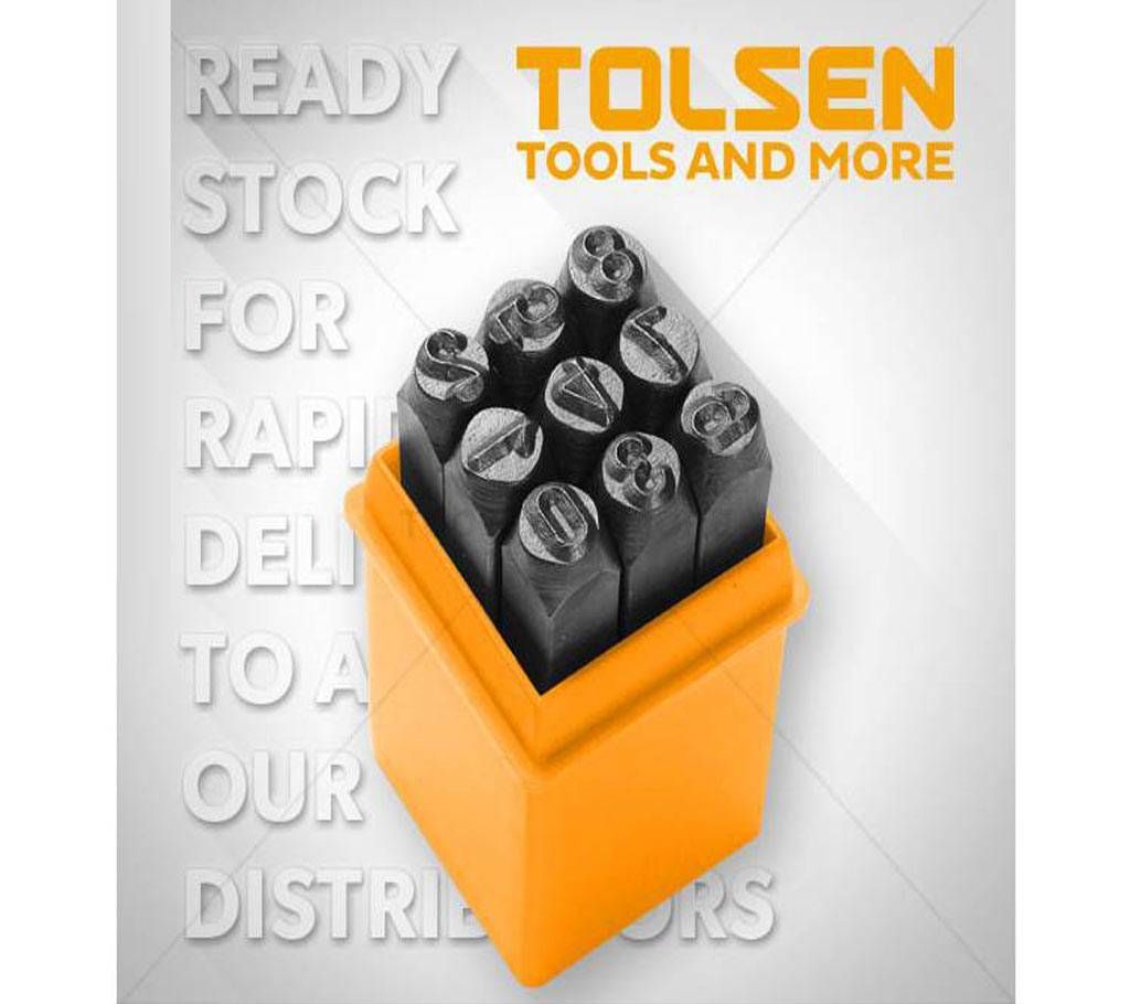 Tolsen 9PCS Steel Number Figure Punch Set (3mm) 25094