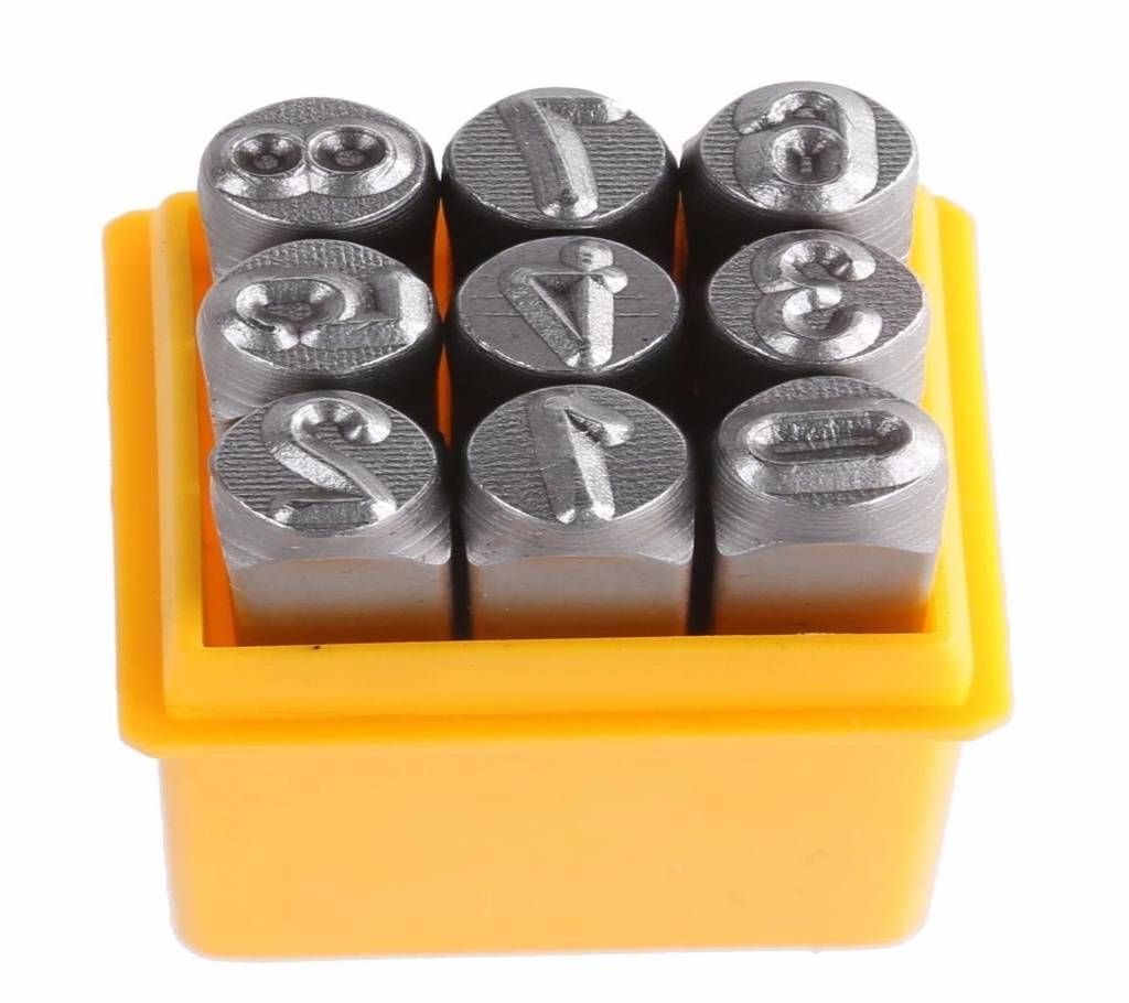 Tolsen 9PCS Steel Number Figure Punch Set (6mm) 25097