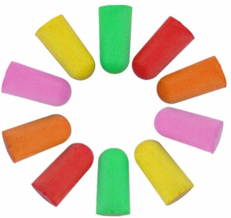 SENECIO® 10 Pair Rebound Soft Sponge Tapered Travel Sleep Noise Prevention Earplugs Ear Plug  (Multicolor)