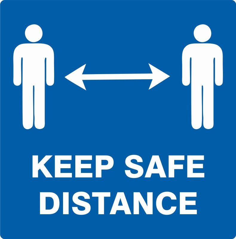 ZEDEF KEEP SAFE DISTANCE Emergency Sign