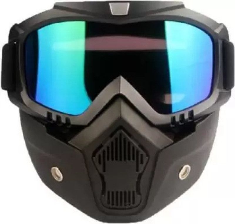 SRPHERE 26 BIKE HELMET GOGGLES WITH MAKS RAINBOW 200 Blowtorch Safety Goggle  (Free-size)