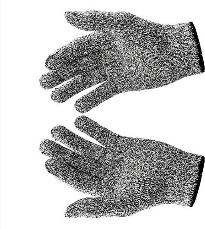 ERetailMart Cut Resistant Safety Gloves, Kitchen Fish, Meat, Vegetable, Fruit Hand Protection Gardening Anti-cut Resistance Gloves (Gray, FREE SIZE) Synthetic Safety Gloves  (2)