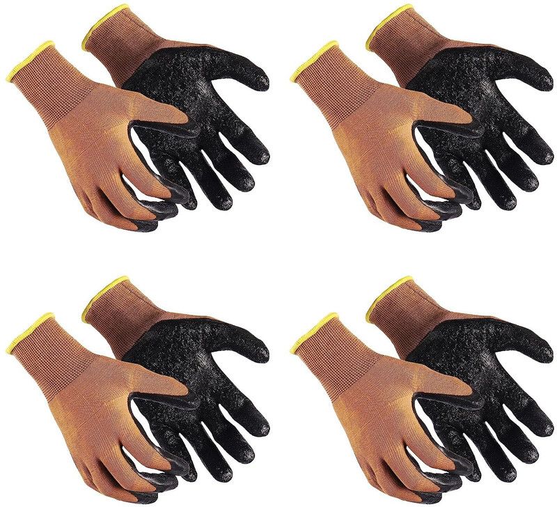 RBGIIT Latex Coated Firm Grip Industrial Safety Work Cut Resistant Gloves Y-39 Nitrile, Nylon, Kevlar Safety Gloves  (8)