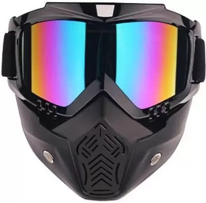 SRPHERE 23 BIKE HELMET GOGGLES WITH MAKS RAINBOW 200 Blowtorch Safety Goggle  (Free-size)