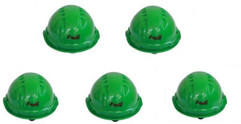 RAHUL PROFESSIONALS Green Safety Helmet Hard hat Head Protection For Construction Work- (Pack of 5) Construction Helmet  (Size - Medium)
