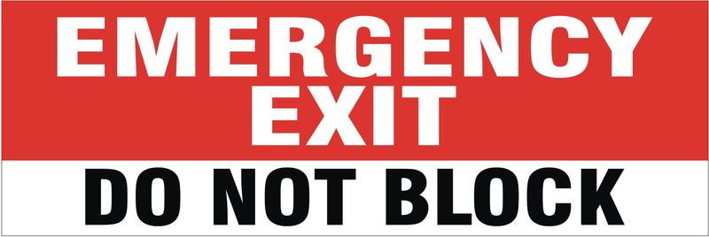 signEver Emergency Exit Do Not Block Sign Board For Factory Lodges Banks Office School Hospital college Shops Local Market Multi-color (30 x 10 cm) Emergency Sign