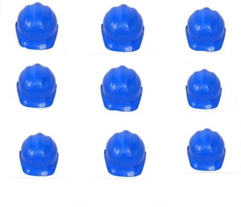 RAHUL PROFESSIONALS Blue Safety Helmet Hard Hat Head Protection for Construction work (Pack of 9) Construction Helmet  (Size - Medium)