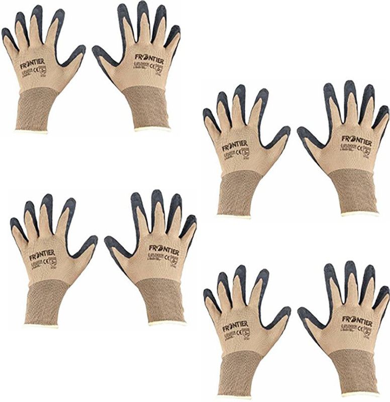 Frontier Half-Dip Coating Gloves For Industrial & Construction Use (Pack Of 4 Pairs) Nitrile Safety Gloves  (8)