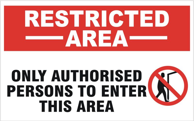 signEver Restricted Area Only Authorized Persons To Enter This Area Sign Board For Factory Lodges Banks Office School Hospital college Shops Local Market Multi-color (20 x 12 cm) Emergency Sign