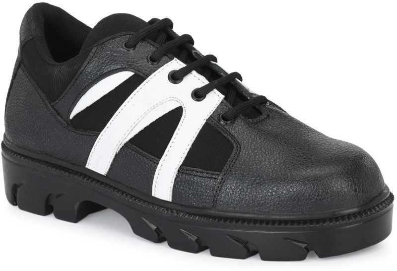 Dimmo Black Genuine Leather Steel Toe Safety Shoe (3307) Steel Toe Genuine Leather Safety Shoe  (Black, S1)