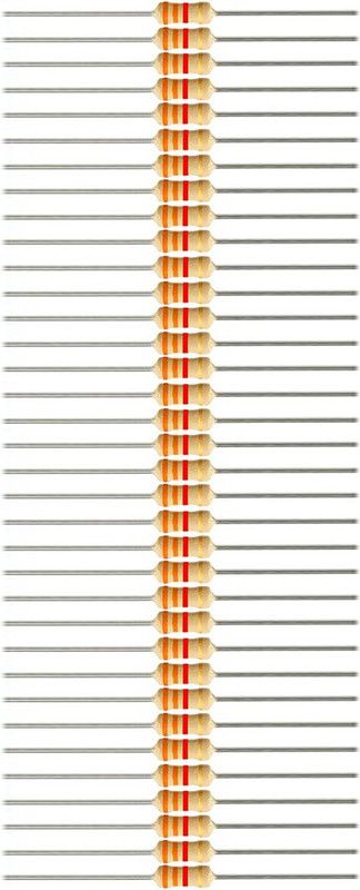 ELPH 100 pieces of 3.3 K Ohms 1/4 Watts Carbon Film Resistors Fixed Resistor  (3300 ± 5%)