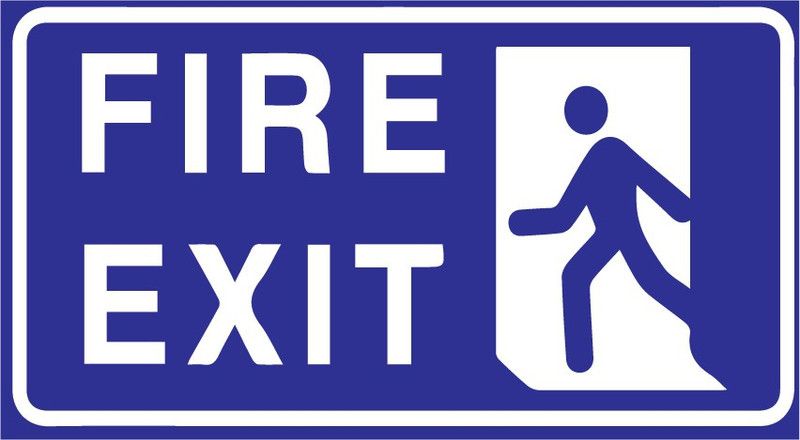 VVWV FIRE EXIT SIGN STICKERS OFFICE HOSPITAL FACTORY SIGNAGE Emergency Sign