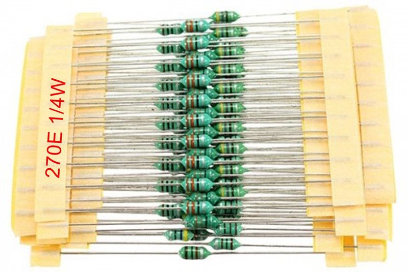 e4u 270 Ohm 5% 1/4W CFR Through Hole Resistor - 50 No's Fixed Resistor  (270 -0.1)
