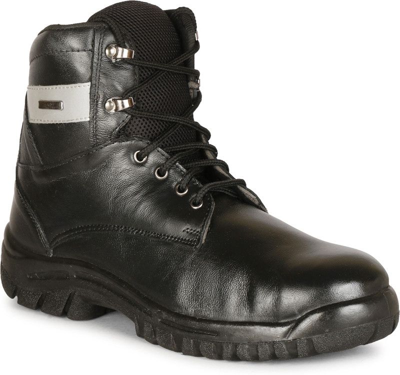 Kavacha Pure Leather Steel Toe Safety Shoe S19 PU Sole (IS :15298-2016 part-2) Steel Toe Leather Safety Shoe  (Black, S1)