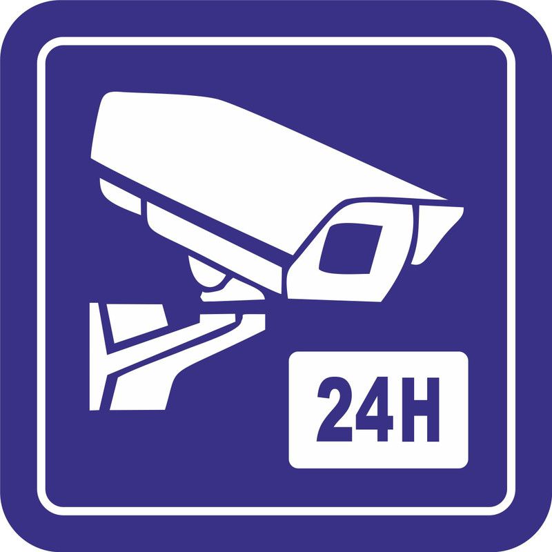 signEver 24 Hours Cctv Camera Sign Board For bank company office shopping mall shops Security Information Vinyl Signage Emergency Sign