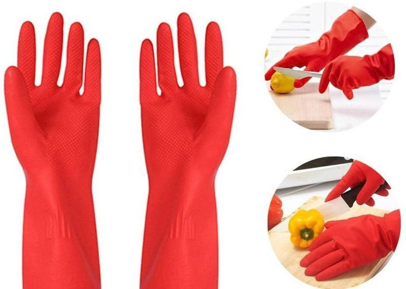 STYLERA Household Glove Reusable Cleaning Dishwashing Gloves Rubber Safety Gloves  (2)