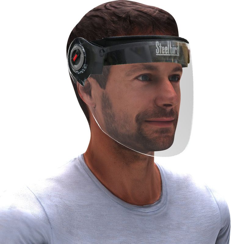 Steelbird SB-43 7Wings Unisex Flip-Up Full Face Shield Protector For All (Pack of 2) Safety Visor  (Size - Univarsal)