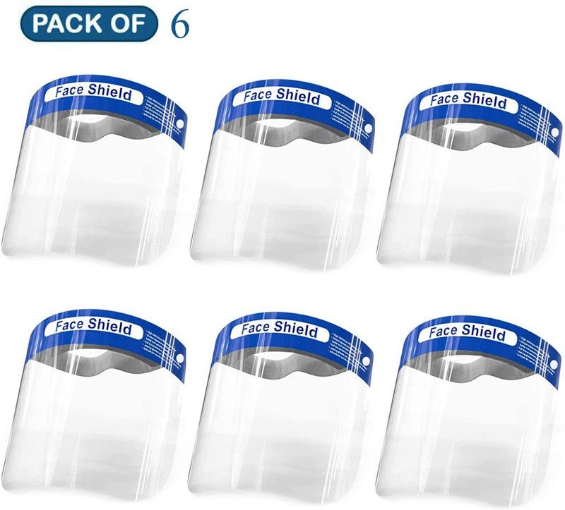 GLAND Pack Of 6 Protective Face Shield Safety Visor  (Size - Free Size)