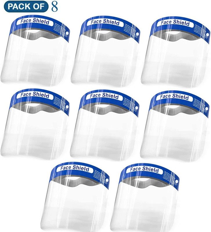 GLAND Pack Of 8 Protective Face Shield Safety Visor  (Size - Free Size)