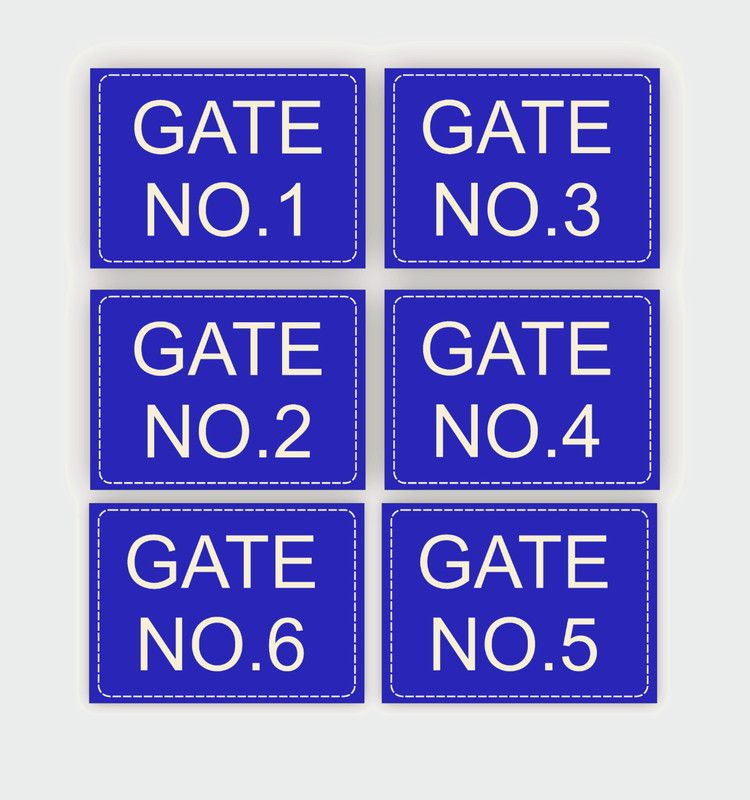 GOODPRINTZONE Main Gate Sign Borad No Of 1-6 Size 8"X11"Inch Pack Of (6) Emergency Sign