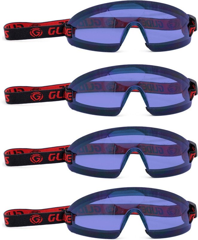 GLIDERS Blue Protective Poly Carbonate Driving & Safety Goggles (Pack Of 4) Driving & Safety Goggles Power Tool, Laboratory, Blowtorch, Wood-working Safety Goggle  (M)