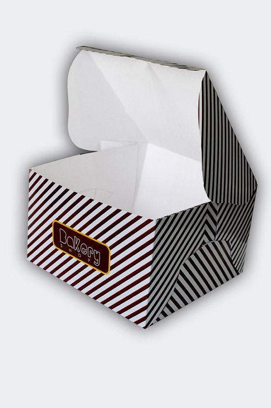 Ezellohub Non-Corrugated Craft Paper Packaging Cake Box and Pastry Box 10x10x6 Inch Pack of 25 Brown Printed Boxes for Cake and Pastry Packaging Packaging Box  (Pack of 25 Multicolor)