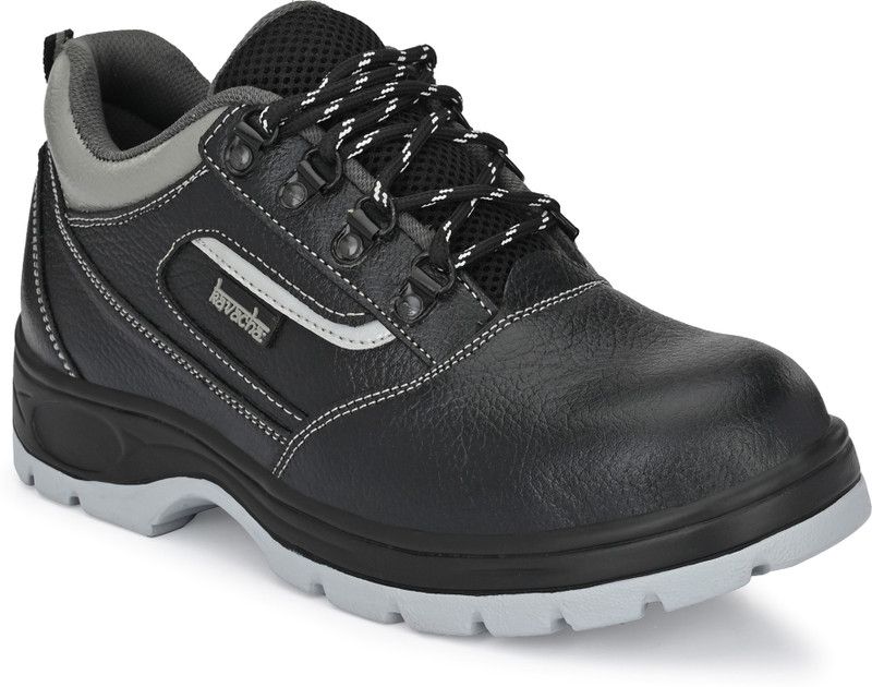 Kavacha Kavha Pure Leather Steel Toe Safety Shoe Pure Leather Steel Toe Safety Shoe S123 , Size :9 Steel Toe Leather Safety Shoe  (Black, SB)