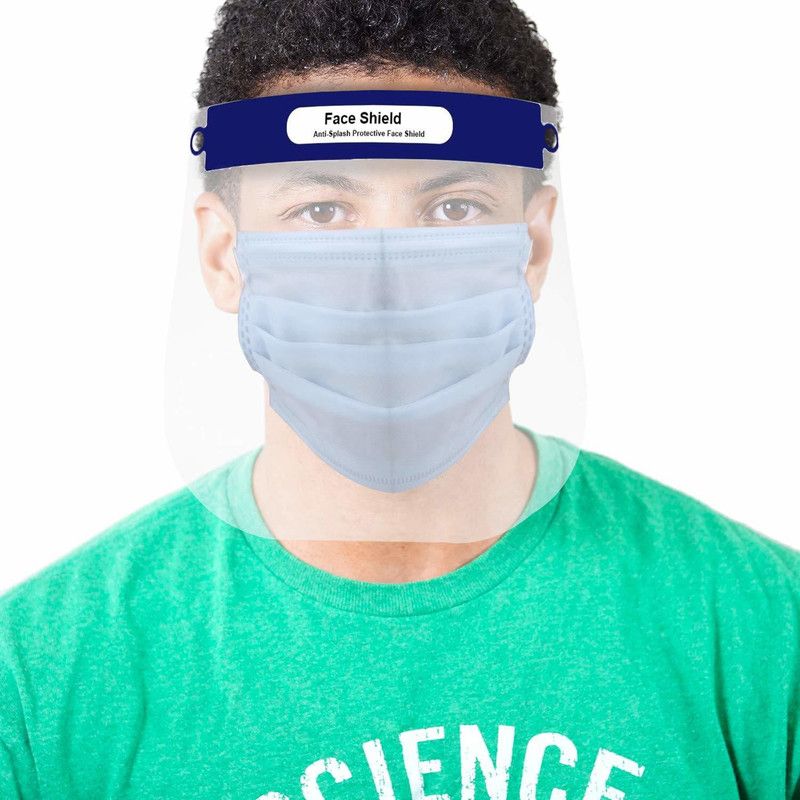 Ladista LD5158-10 350 Micron Disposable Face Shield with Adjustable Elastic Strap Anti-Splash Single Use Protective Facial Cover Transparent Full Face Visor with Eye & Head Protection Safety Visor  (Size - 23 x 30)