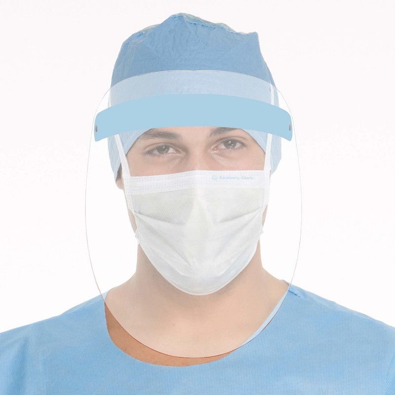 Thump TH5173-10 550 Micron Face Shield with Adjustable Elastic Strap Anti-Splash Protective Facial Cover Transparent Full Face Visor with Eye & Head Protection for Women Men Safety Visor  (Size - 30 X 23)