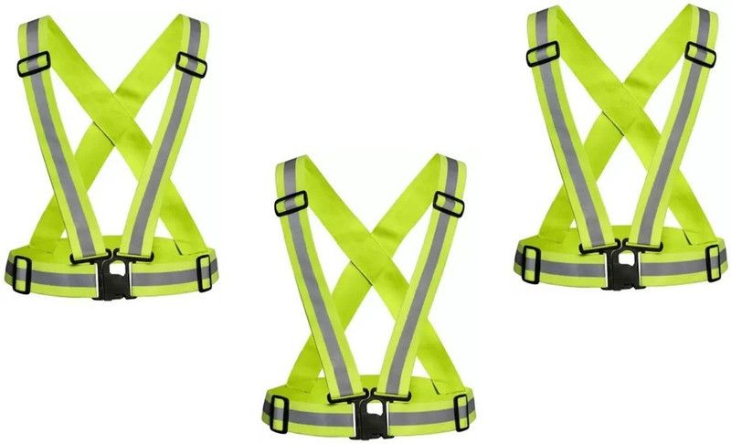 HM EVOTEK High Visibility Protective Safety Reflective Vest Belt Jacket J-11 Safety Jacket  (green)