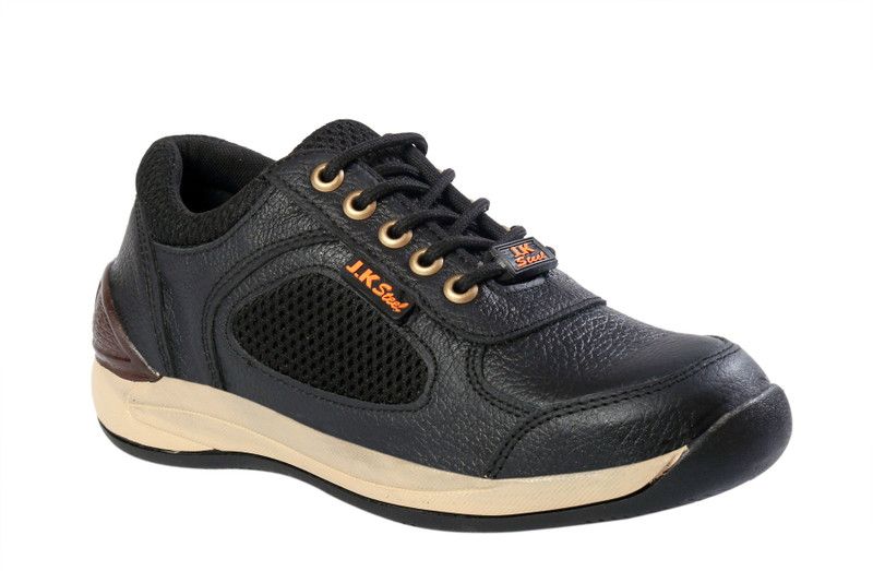 JK STEEL JKPI005BK Steel Toe Genuine Leather Safety Shoe  (Black, S1)