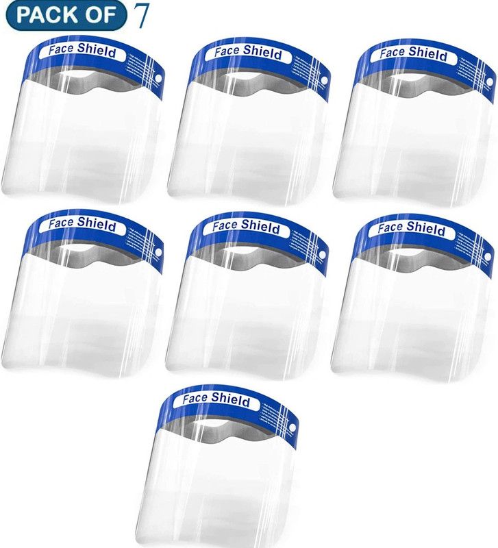 GLAND Pack Of 7 Protective Face Shield Safety Visor  (Size - Free Size)