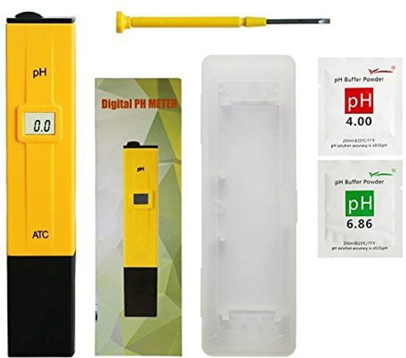 ujas Digital LCD Pocket Pen type pH meter for Water purity Pool Aquarium measurement (Yellow) Digital TDS Meter