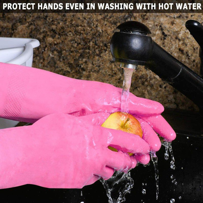 HM EVOTEK Long Slevees Rubber Water Chemical Protective Workers Hand Skin Safety GK-50 Rubber Safety Gloves  (2)