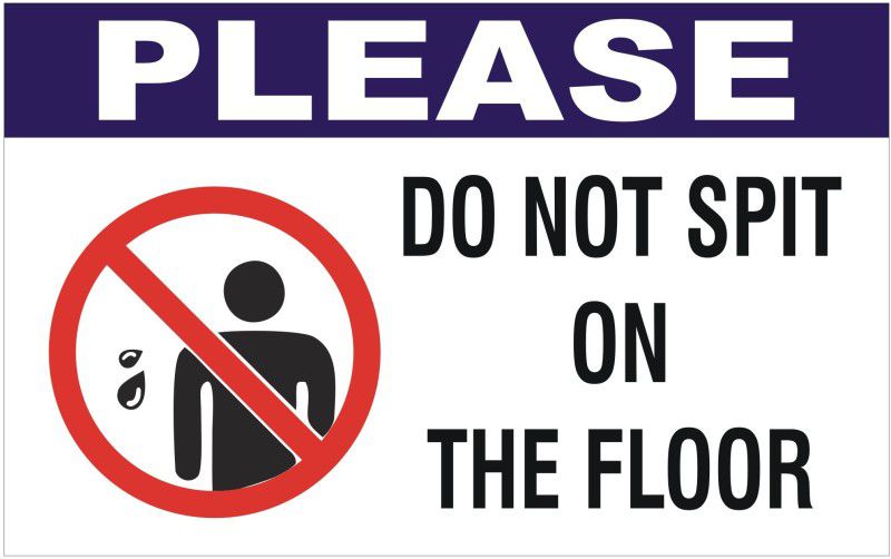 signEver No Spiting Sign Board For Theater Factory Lodges Banks Office School Hospital college Multi-color (20 x 12 cm) Emergency Sign