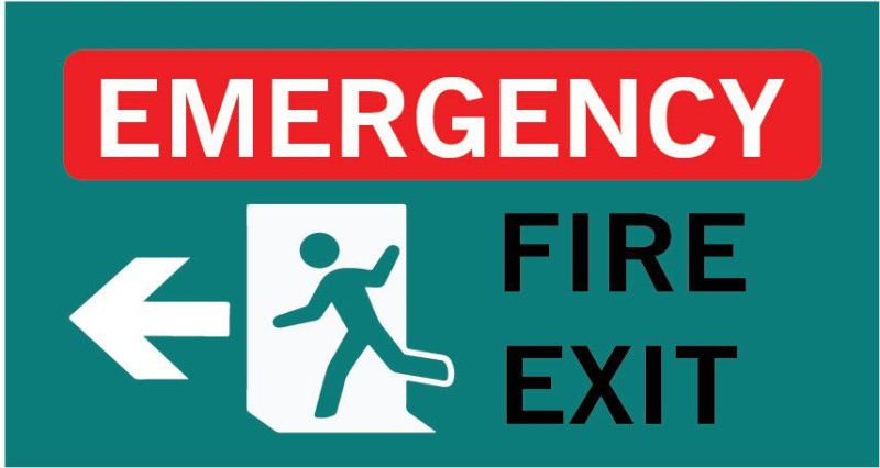 VVWV EMERGENCY FIRE EXIT SIGN STICKER Emergency Sign